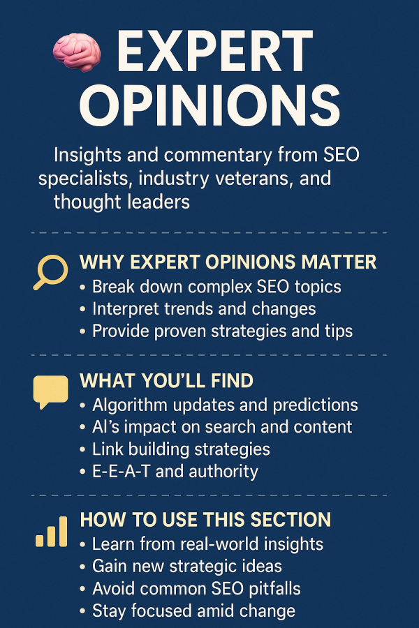 Expert Opinions Expert Opinions